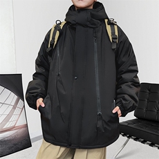 冬季加厚冲锋衣男防水棉衣连帽情侣棉服大码棉袄A266-MY6160-P75，男装棉衣，电商A266
