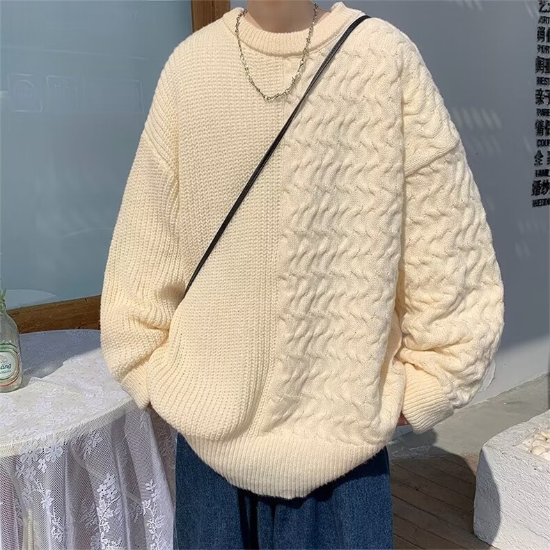 美式街头设计感圆领毛衣男慵懒风休闲针织衫MY9134P42,男装针织衫/毛衣,星座1116-2