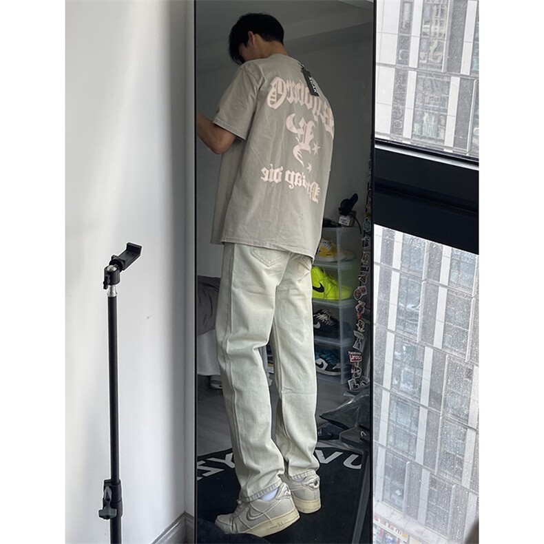 直播纯色黄泥修身牛仔裤直筒B342-Z100-P55控78,男装牛仔裤,电商B342