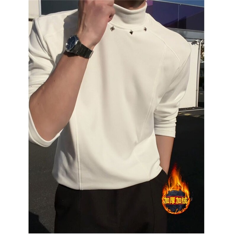 加绒加厚卫衣男秋冬潮流设计感打底衫潮牌1008-WLY188-P46,男装T恤,星座1008