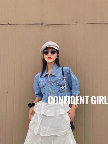 水洗牛仔小外套，女装，cong 聪+