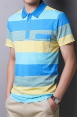 百搭时尚polo男士短袖上衣条纹夏季宽松中年潮流T恤HM1706-P55，男装Polo衫，星座1105-3