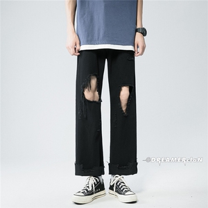 k729-p48-控68 M-5XL 美式高阶黄泥拉链宽松大码牛仔裤cityboy图片