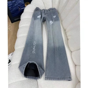 现货 春季渐变水洗做旧痞帅微喇牛仔裤K553/P45图片