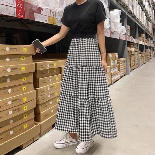现货。格子点点伞裙,女装,妍妍衣坊