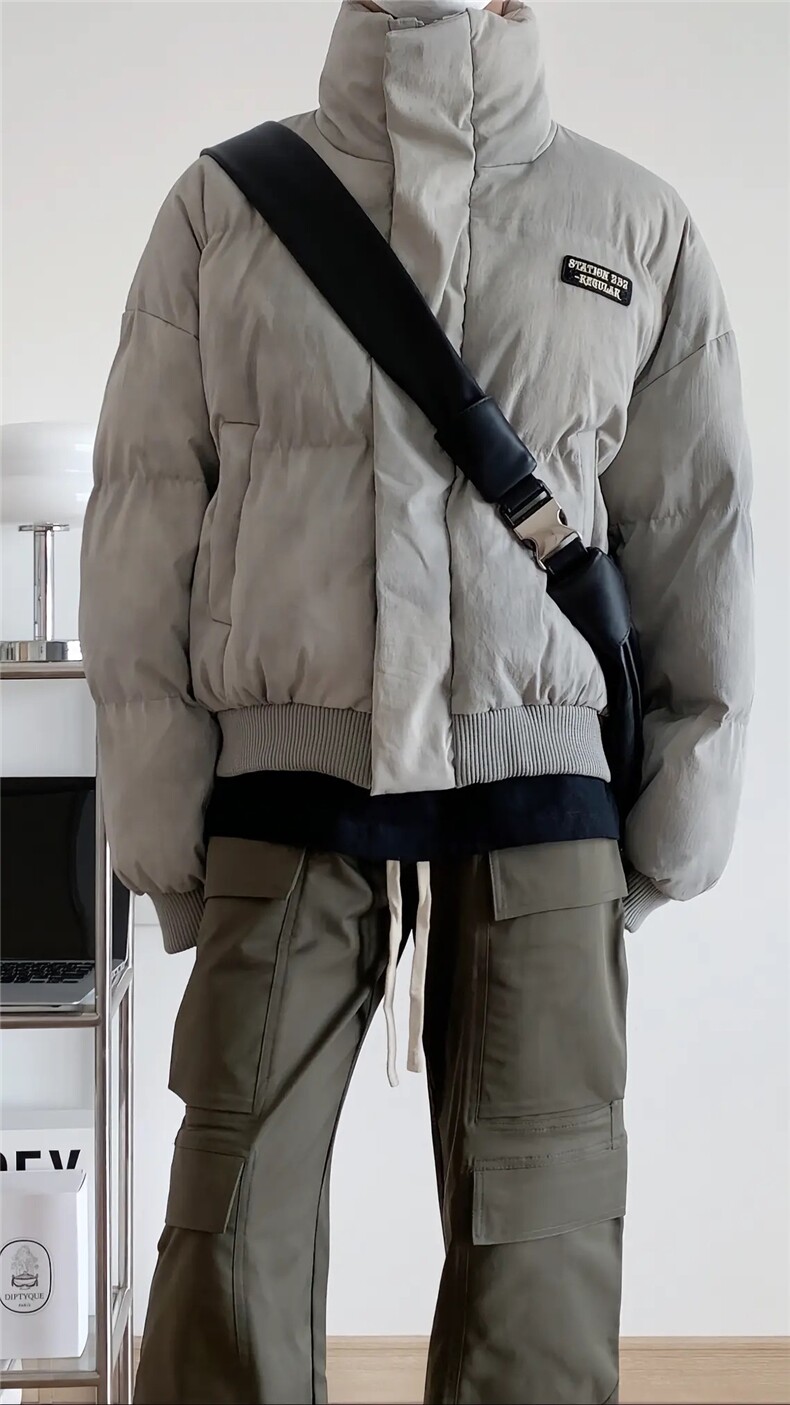 网图现货扎染棉服美式短款面包服男冬季高街廓形棉衣外套P108,男装棉衣,电商C306-1