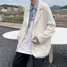 2023港风文艺灯芯绒西服男秋季宽松潮流外套，男装夹克，星座716-4