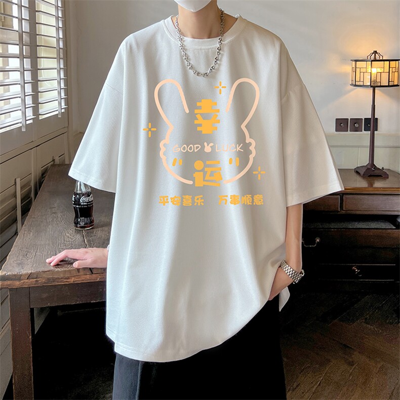华夫格t恤男短袖男大码五分袖酒店风HT73297-P22,男装T恤,电商A040