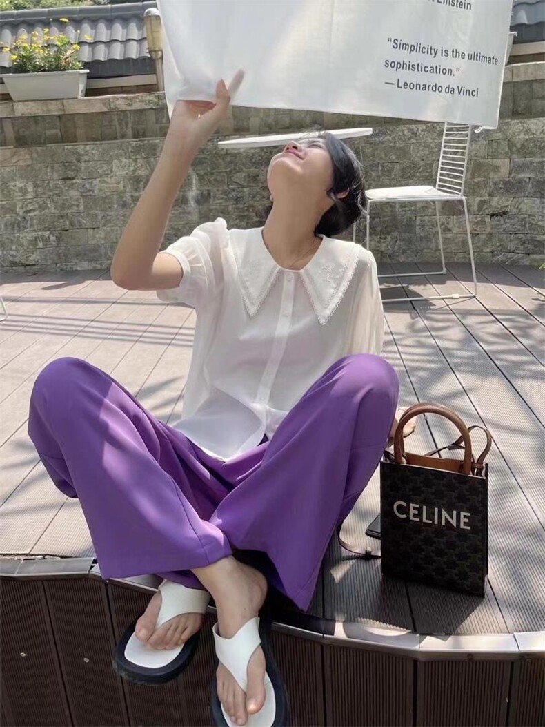 【现货】绣花领小衫，其它，里奈(5F)