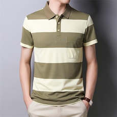 百搭时尚polo男士短袖上衣条纹夏季宽松中年潮流T恤HM1707-P55，男装Polo衫，星座1105-3