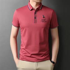 QLM88163男式2023年夏季新款T恤衫男短袖翻领休闲体恤P56图片