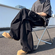 DF02-P63美式复古纯色工装裤男款潮流高街冲锋裤休闲百搭长裤潮，男装休闲裤，星座603-2