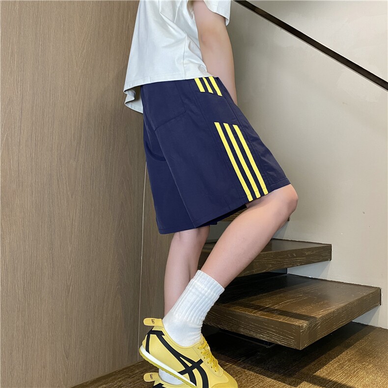 2025夏季新款美式条纹速干宽松冰丝短裤B315-K25792-特p25控48,男装休闲裤,电商B315