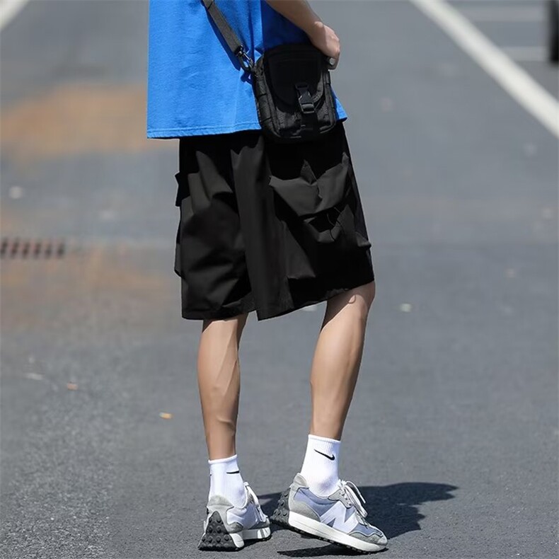 工装短裤男夏季复古宽松阔腿五分裤子高街潮牌休闲中裤YD332-P30,男装休闲裤,星座1008