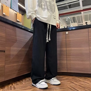 复古直筒休闲裤高街裤秋季长裤卫裤ins运动裤阔腿裤男女 KA988图片