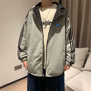 双面穿 韩版帅气潮流男新款时尚夹克气质慵懒连帽潮牌 W464-P62图片