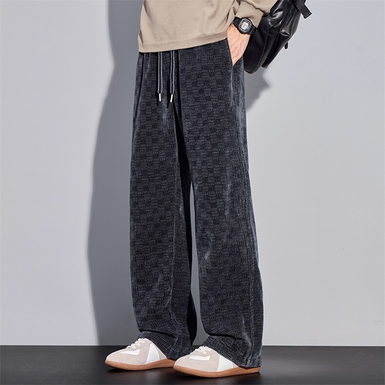 美式休闲高级感直筒卫裤男秋冬季新款宽松格纹休闲裤H803-P45，男装休闲裤，星座610（原A335）