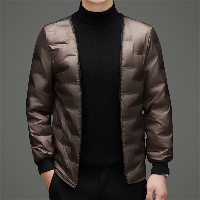 2025冬季新款男士脱帽内胆羽绒服50绒子白鸭绒加厚商务休闲外套,男装羽绒服,钱塘723