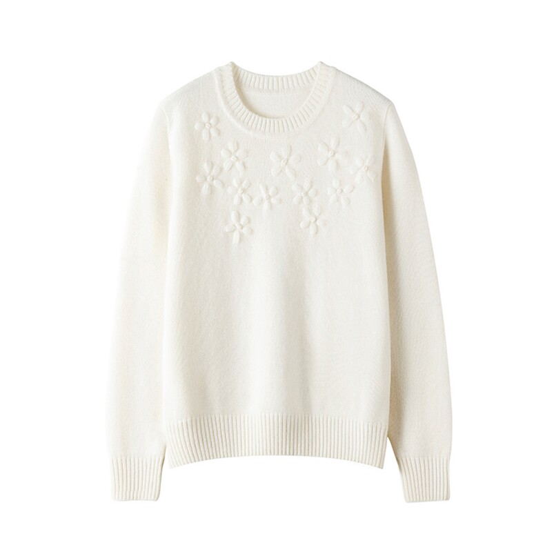 2025春秋新款羊绒衫女100纯羊绒纯色休闲简约针织衫圆领套头上衣，女装羊绒衫，绒知纯羊绒