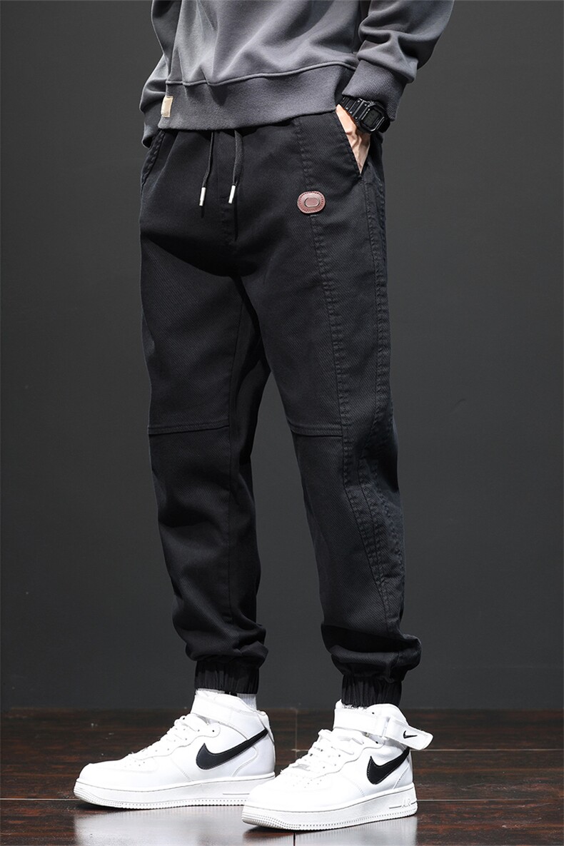 冬季潮牌工装裤男秋冬款加厚宽松束脚运动休闲裤J666-P40/加绒P50,男装工装外套,星座509