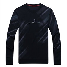 男士印花卫衣2023秋季新款商务休闲圆领加绒上衣中青年打底衫，男装卫衣，电商B212（原钱塘6029）