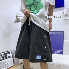 2023牛仔短裤排扣潮牌百搭宽松休闲五分裤313A-1-NZ003-P45控58，男装牛仔裤，星座808A-1