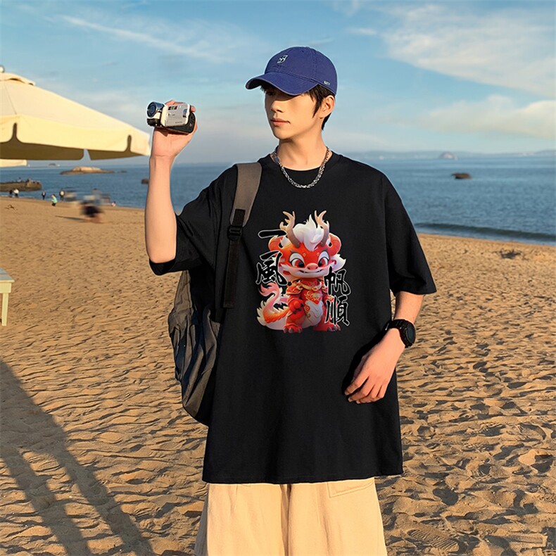 直播供货2025夏装新款纯棉印花短袖T恤A158-T2428-P16特价控28,男装T恤,电商A158