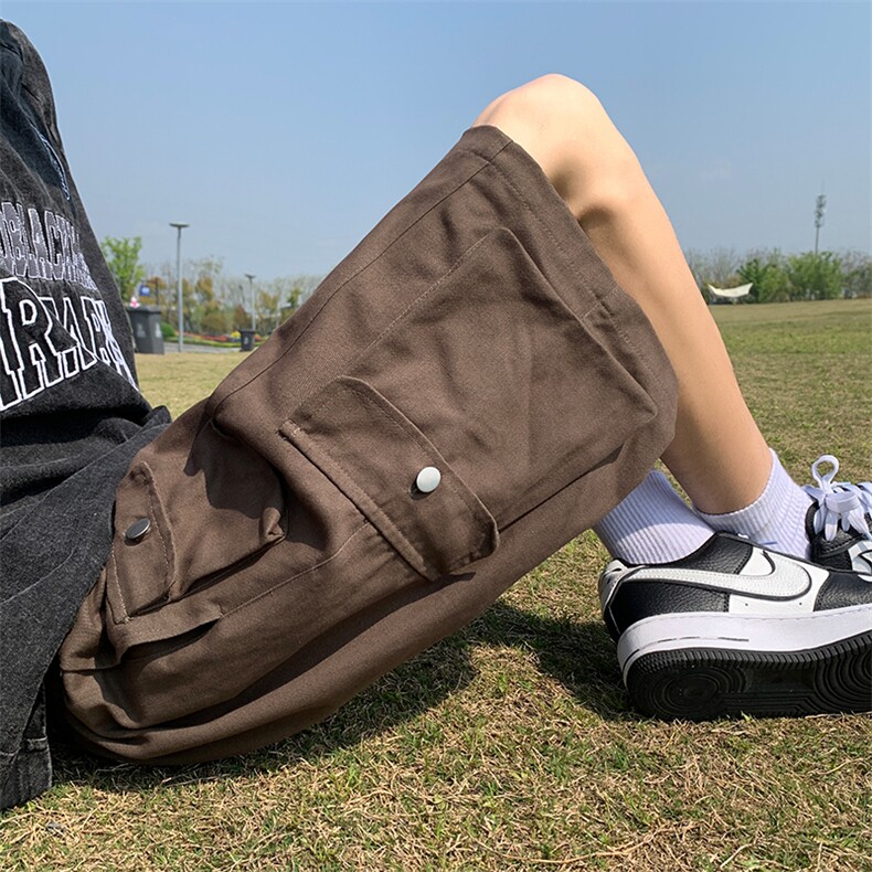港风大码宽松多口袋工装裤休闲裤短裤五分裤A014-DY2356-P60控78,男装牛仔裤,电商A014