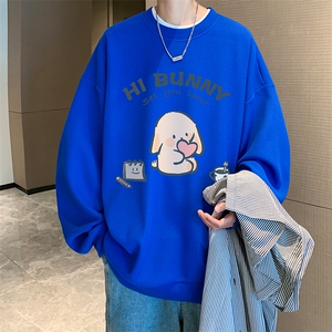 华夫格卫衣圆领卫衣男大码长袖t恤男外套 HW76314-P30加绒款-P40图片