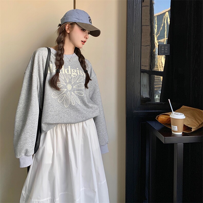时尚休闲卫衣套装女2025春秋新款韩版小个子宽松显瘦半身裙两件套图片