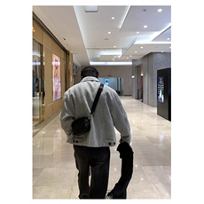 【现货】韩版短款男潮流灰色毛呢夹克外套翻领DKNZ001特P105，男装毛呢大衣，星座1004（原星座815-3）