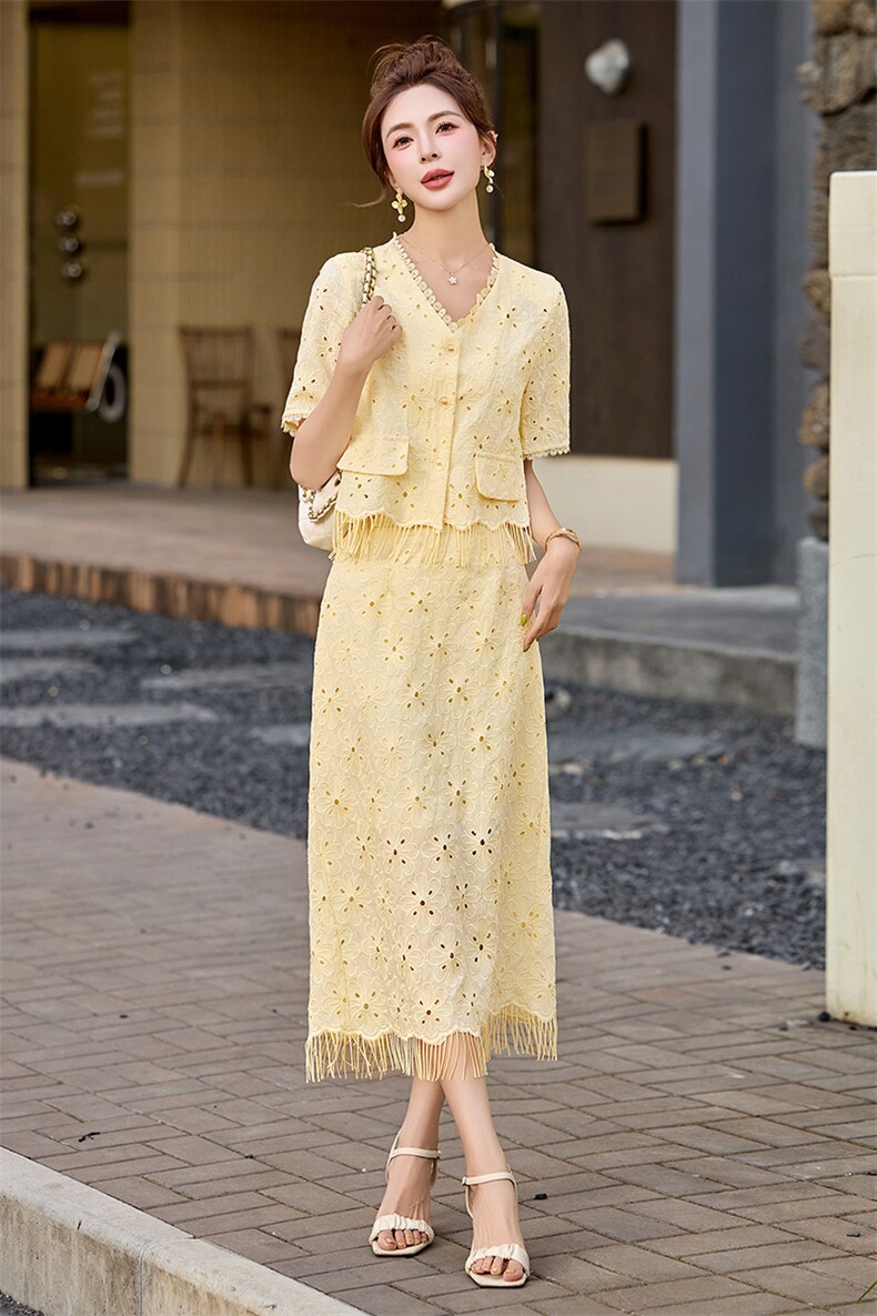 小香风时尚拼接套装裙女2025初夏穿搭气质减龄高级感两件套半身裙,女装套装/套裙,妙形