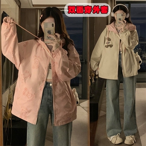 两面穿夹克冲锋衣春秋2025新款初高中学生运动薄款风衣 C834-P98图片