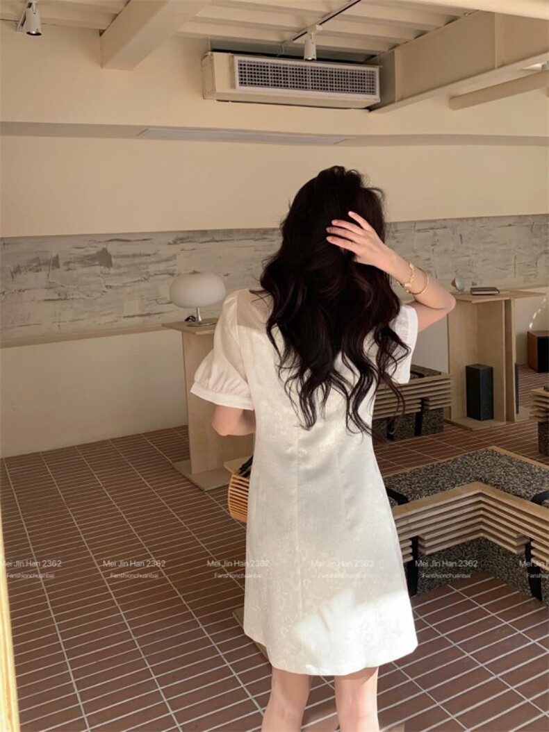 2023年改良风旗袍连衣裙，女装汉服/婚纱/旗袍/礼服，美巾涵