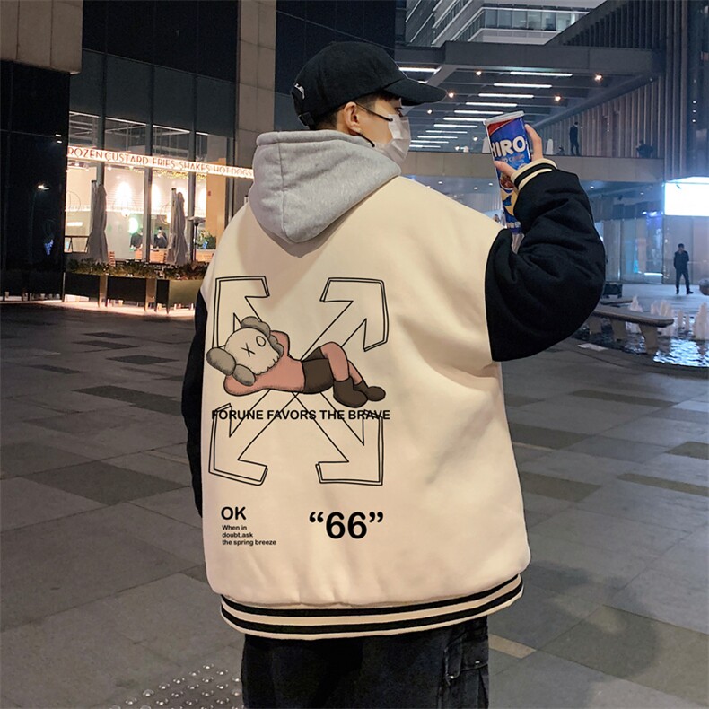 BQMF28-P90港风拼接棒球服男士棉服男棉袄男潮牌棒球服棉袄男潮牌,男装棉衣,电商B367