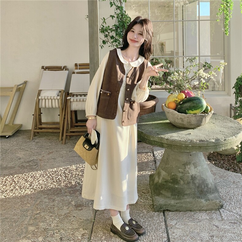 现货新款马甲连衣裙两件套26162P165K258,女装套装/套裙,2D035