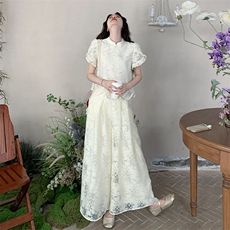 [现货】新中式上衣+阔腿裤两件套A886P165K235，女装套装/套裙，2C269