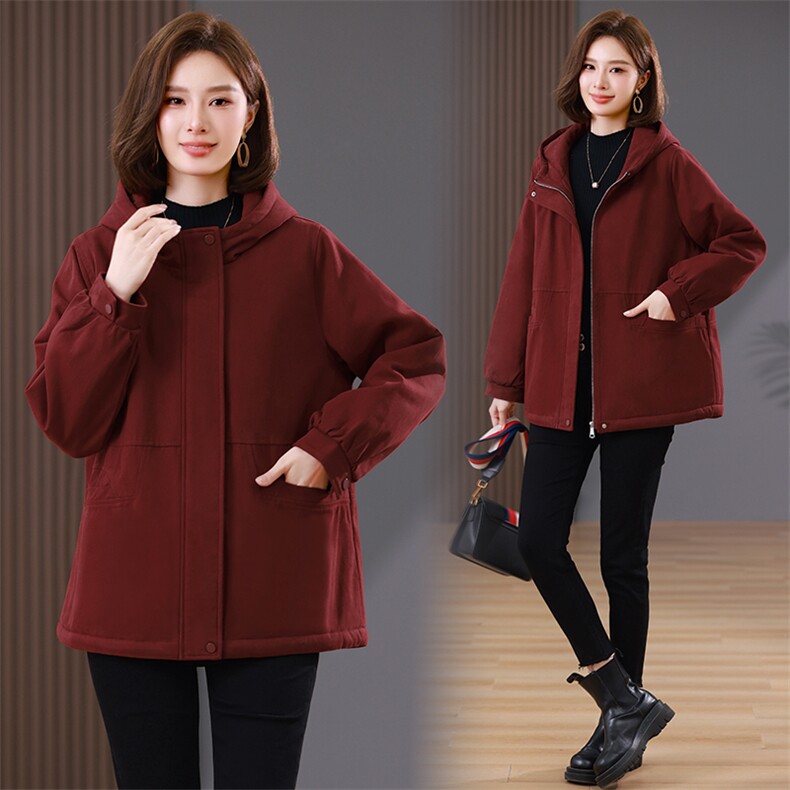 时尚加绒保暖女装派克服外套显瘦百搭冬季必备单品,女装派克服,韩派