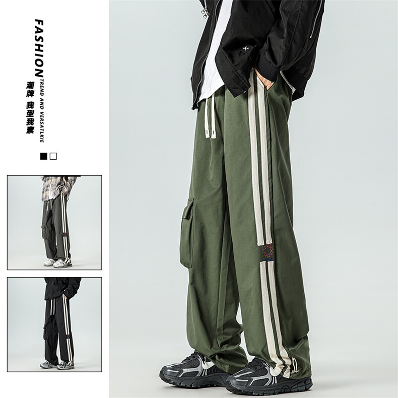 重磅条杠刺绣RIZZ潮牌街舞工装裤K8090P6088,男装工装外套,星座914-1