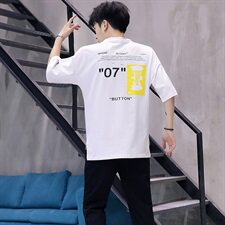 男士短袖t恤夏季新款潮流体恤青少年中休闲运动套装Y，男装T恤，星座509
