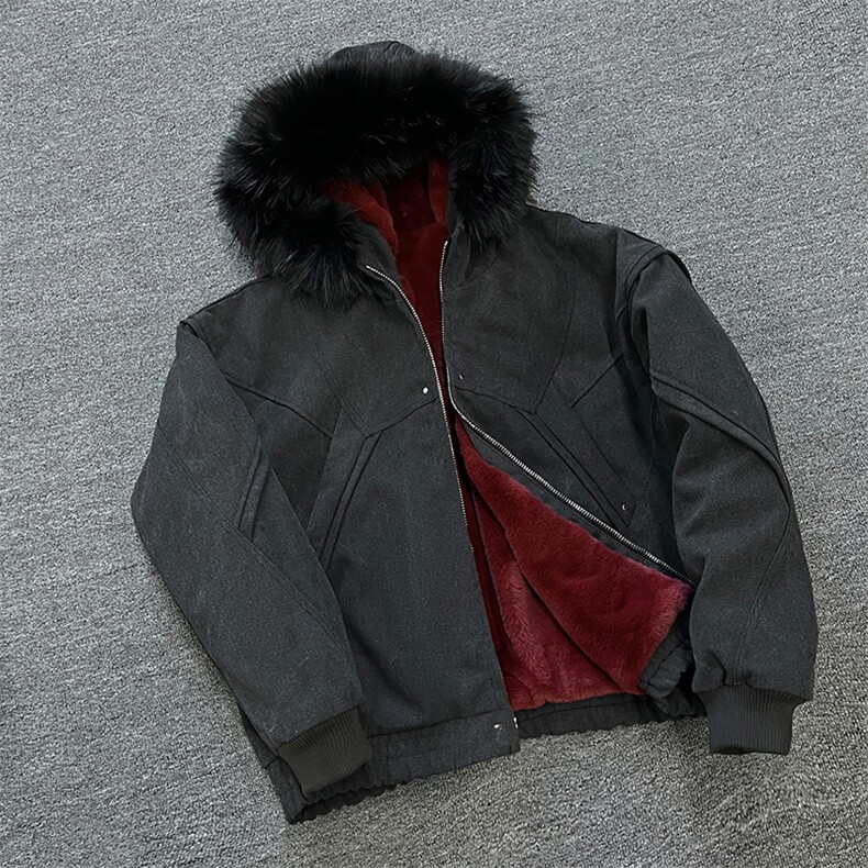 自家图特价版纯棉可脱卸毛领连帽加绒保暖棉衣XZ212-QW2707-P190,男装棉衣,星座212