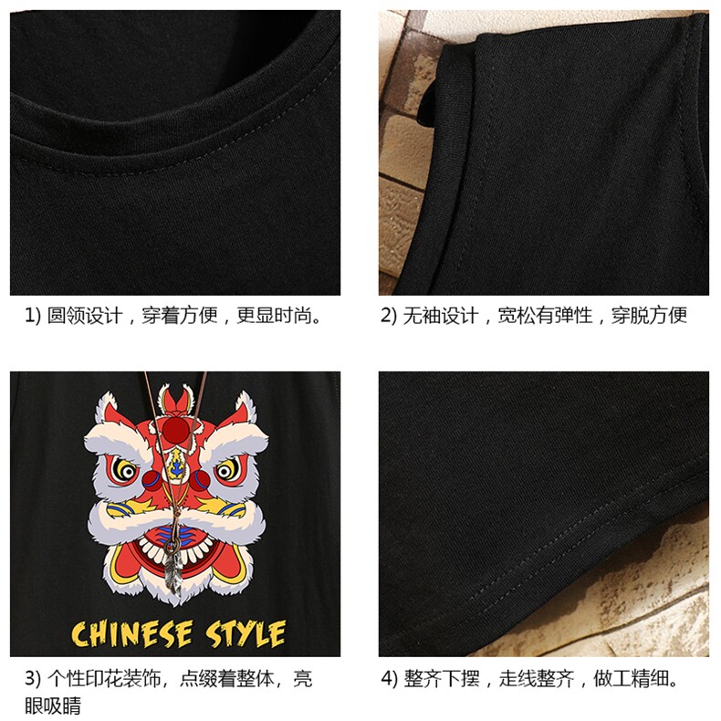 BX25185-P20港风运动汗背心男大码汗衫男无袖T恤男砖墙,男装T恤,电商A040A