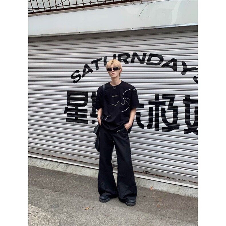 美式时尚休闲高质量重磅夏季手工珠短袖图片