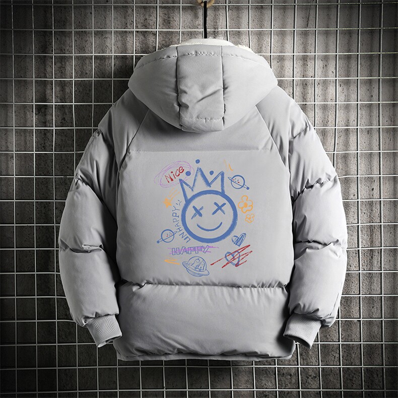 MY16180-P100 加厚加绒连帽衣男大码服男面包服男 网格挂拍图片