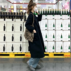 现货赫本风黑色气质双面羊毛大衣2C212-G20-P225-K328，女装毛呢外套，2C212