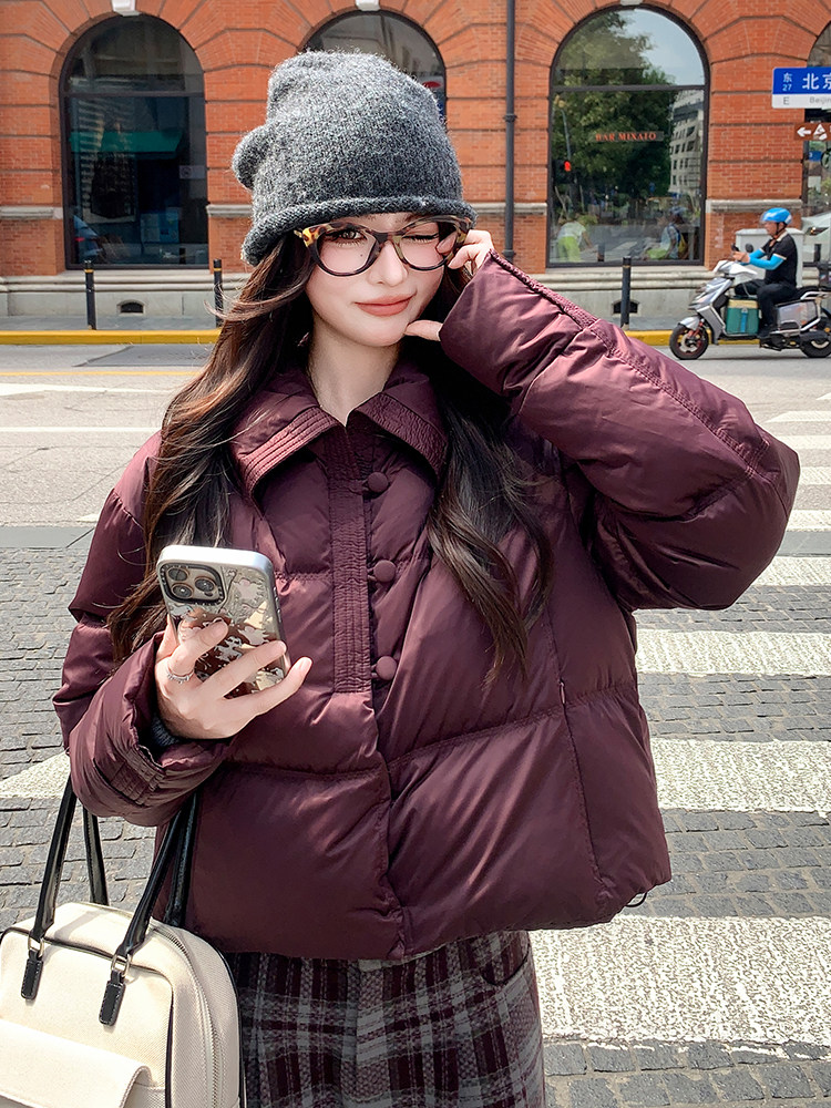 时尚纯色短款洋气加厚保暖羽绒服女冬季潮品,女装羽绒服,浙宝189