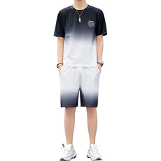 短袖套装男士夏季潮流休闲初中生宽松五分半袖T恤青少年V9908-P45，男装T恤，星座509