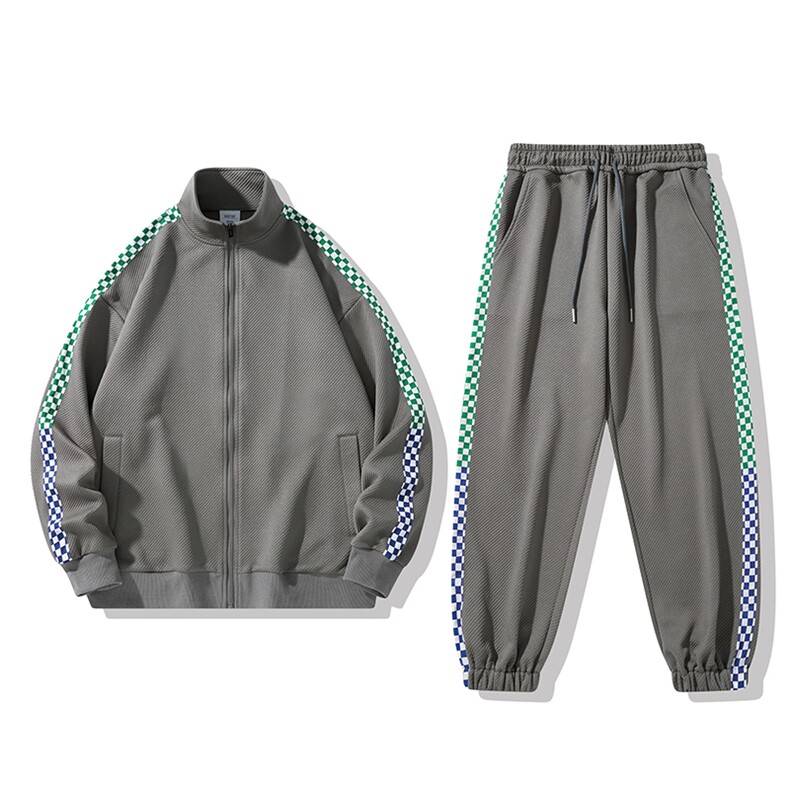 新款男大斜纹面料美式休闲风套装白底平铺TZ2601-P120控158,男装休闲套装,星座717