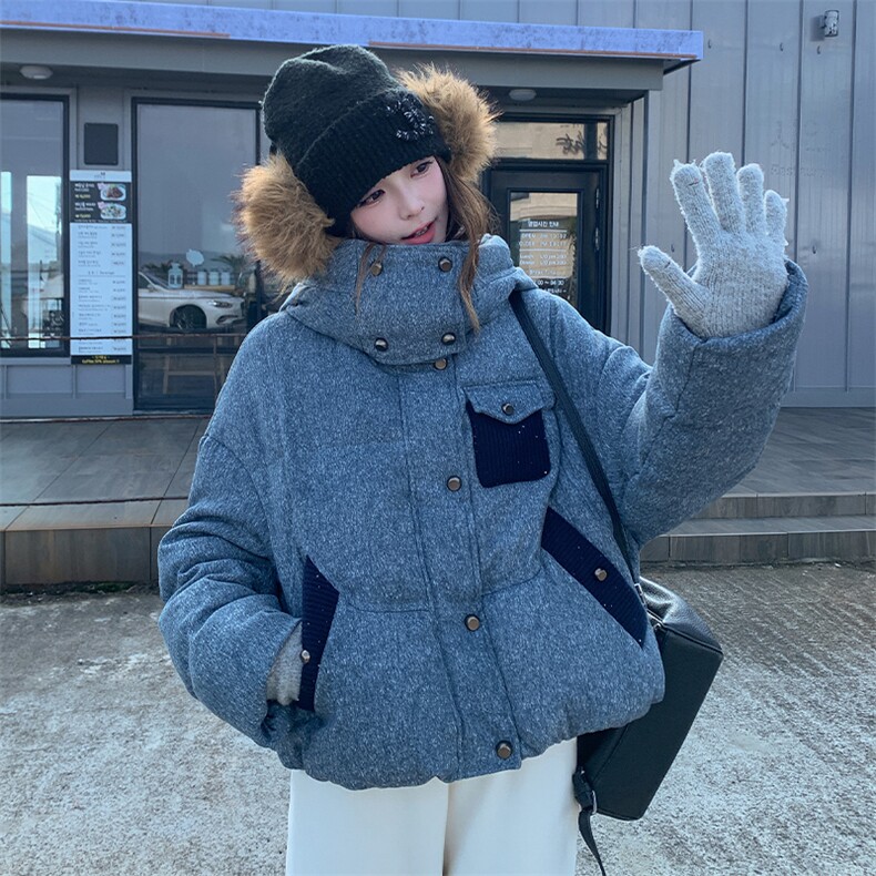 6952数据款现货大货已出90绒连帽经典撞色羽绒服P325-K488,女装羽绒服,2D034