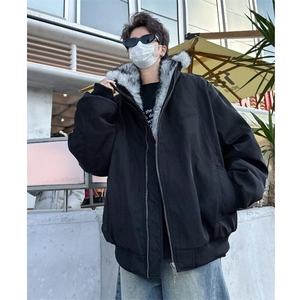 美式复古座山雕毛领棉服男冬季加绒加厚棉衣情侣外套M9088/P130图片